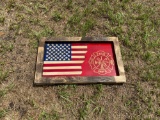 Wooden American Flag - Fire Department
