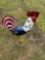 Medium Size Red/White/Blue Rooster Lawn Ornament