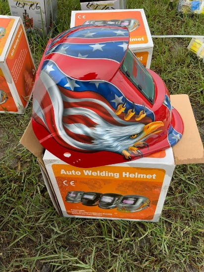 Auto Welding Helmet - Eagle/Flag Design