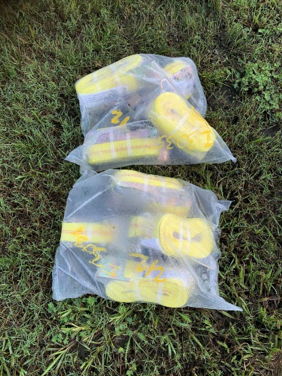 8 Unused 10,000lb ratchet cargo straps