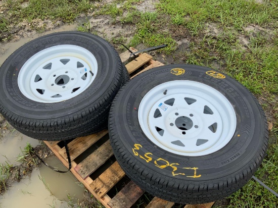 4 Unused Trailer Tires and Wheels