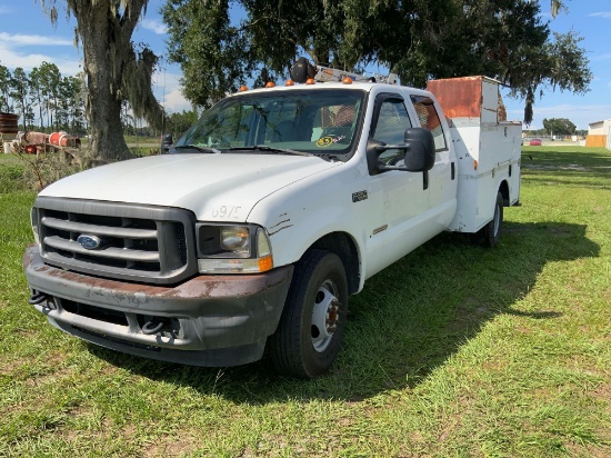 2004 Ford F-350 Crew Cab Service Crane Truck