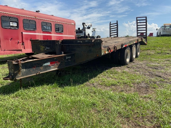 2007 Tri-Axle Tag Along Flatbed Trailer with Ramps