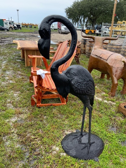 Large Metal Flamingo Lawn Ornament