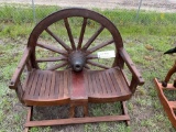 Wagon Wheel Two Person Bench