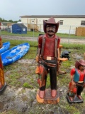 Large Wood Cowboy Lawn Ornament