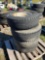 Pallet of 4 Used Tires - Various Sizes