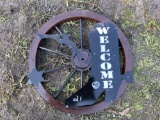 Welcome Wagon Wheel Sign