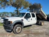 2008 Ford F-550 4x4 Crew Cab Material Spreader Dump Truck