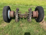 Drop axle with tires