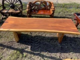 Teak wood table - Approx 8ft x 32in
