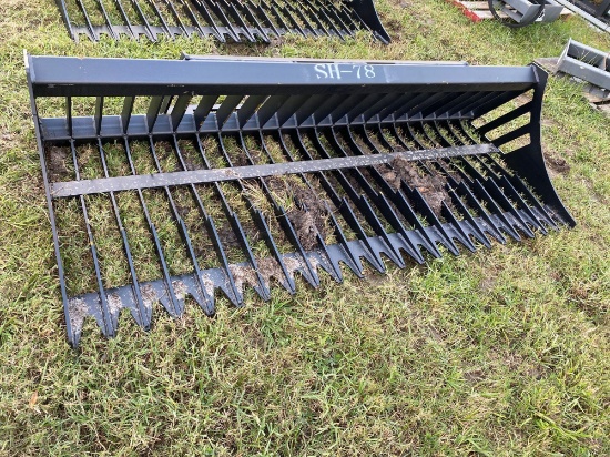 Unused 78in Skid Steer Rock Bucket