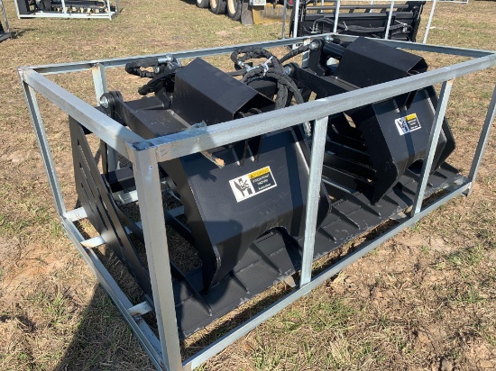 Unused Skid Steer 2 Cylinder Rock Grapple
