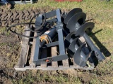 Unused Skid Steer Auger with 2 Drill Bits