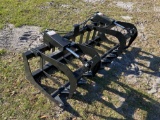 Unused 72in Skid Steer 2 Cylinder Root Grapple