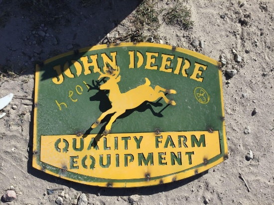 John Deere Metal Sign Decor