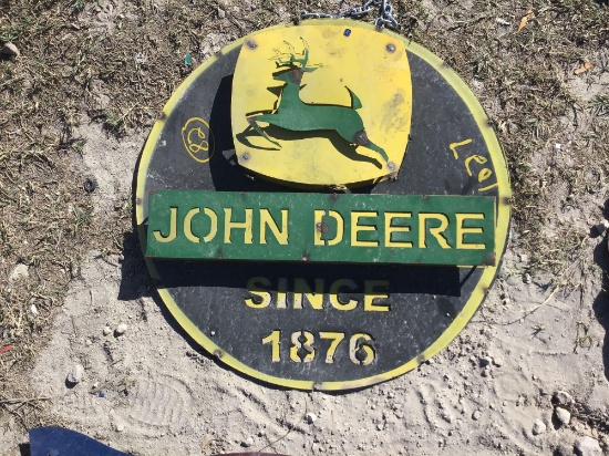 John Deere Metal Sign Decor