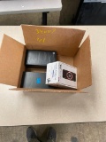 3 Cell Phones, 1 Box Keyboards w/1 Box Misc Electronic Office Equipment - Label Maker, Calc, Etc.