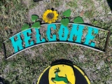 Welcome Sunflower Metal Sign