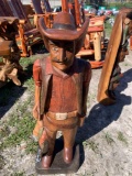 Cowboy Wood Statue