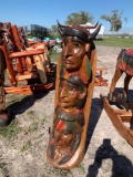 Wood Totem Pole - approx 3ft
