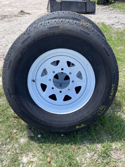 4 Unused ST235/80R16 Trailer Tires and Wheels