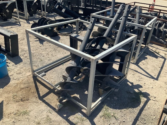 Unused Skid Steer Auger Attachment with 3 Bits
