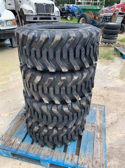 Four Camso 12-16.5 Skid Steer Tires