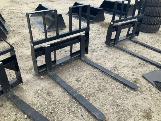 Unused Kievel 48in 4200lb Step Through Skid Steer Forks