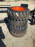Set of 4 Unused 10-16.5 Loader Tires and Wheels