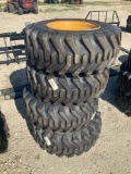 Set of 4 Unused 12-16.5 Loader Tires and Wheels