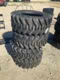 Set of 4 Unused 12-16.5 Skid Steer Tires