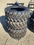 Set of 4 Unused 10-16.5 Skid Steer Tires