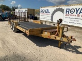 2003 Brewer 18FT T/A Equipment Trailer with Hyd Ramps