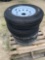 Four 205/75R15 Unused Trailer Tires and Wheels