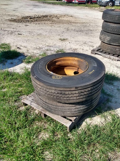 Two Commercial Truck Tires
