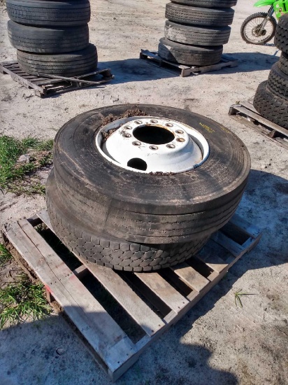 Two Commercial Truck Tires