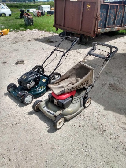 Two Self-Propelled Walk Behind Mowers