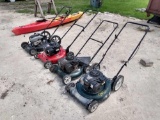 Four Push Mowers