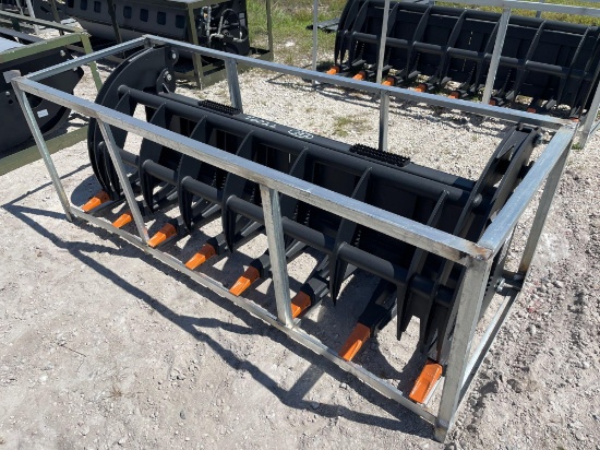 Unused 76in Skid Steer Root Rake