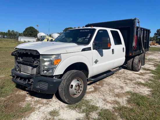 2012 Ford F-350 4x4 Crew Cab Dump Pickup Truck