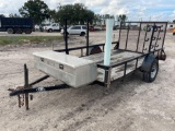 12ft Utility Trailer with Ramp, Racks, and Toolbox