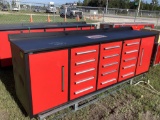 Unused Steelman 10ft 15 Drawer Red Workbench