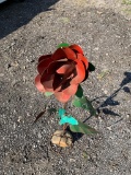 Rose flower yard art