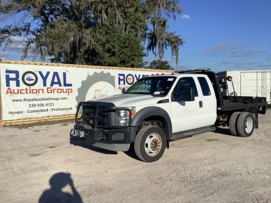 2012 Ford F-550 4x4 Ext Cab Flatbed Truck