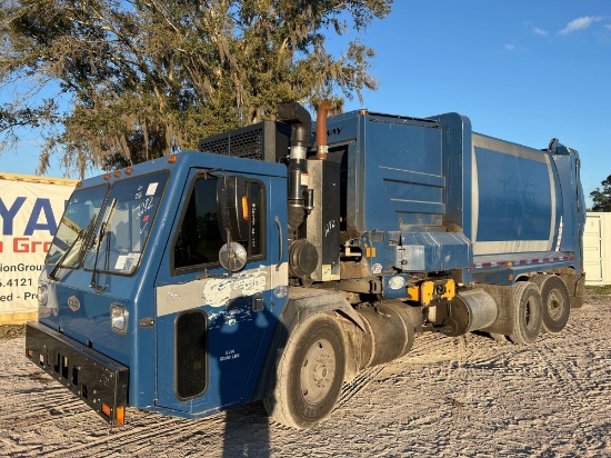 2014 Crane Carrier Co. Rear Packer Side Loader Garbage Truck