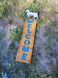Welcome Sign with Billy Goat