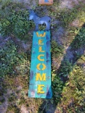 Welcome Sign with Donkey