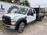 2008 Ford F-450 4x4 Ext Cab Flatbed Truck