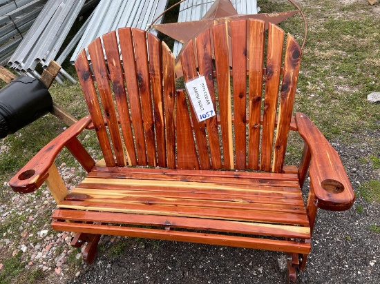 Two person cedar glider